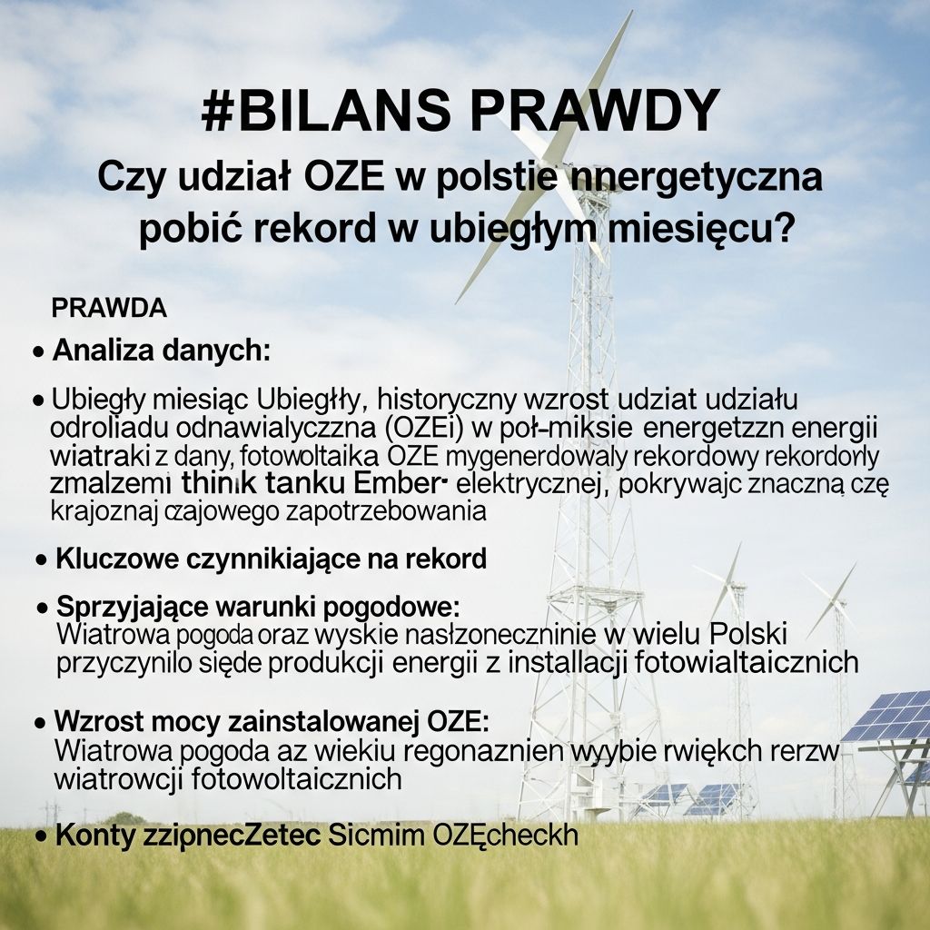 BILANS PRAWDY: Czy udział OZE w polskim miksie energetycznym pobił rekord w ubiegłym miesiącu?